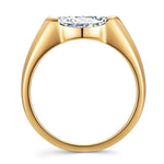 Lab-Certified Marquise Brilliant Cut Moissanite - Solitaire Classic Engagement Ring 14K Yellow Gold Plated (Includes GRA Certification from Gemological Research Association)