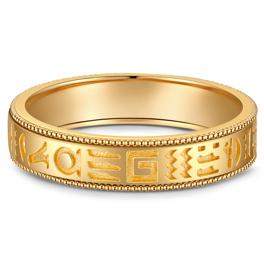 gona- The Destiny Band Ring Wedding Ring 14K Yellow Gold Plated Wedding band