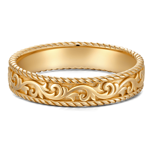gona- The Destiny Band Ring Wedding Ring 14K Yellow Gold Plated Wedding band