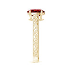 Lab-Grown Oval Brilliant Cut Ruby - Solitaire Classic Engagement Ring 14K Yellow Gold Plated