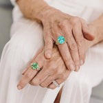 Oval Brilliant Cut Fancy Vivid Lagoon Mint Hue Lab-Certified Teal & Green Sapphire - Pave Classic Engagement Ring 14K Yellow Gold Plated (Includes GRC Certification from Gemstone Research Center)