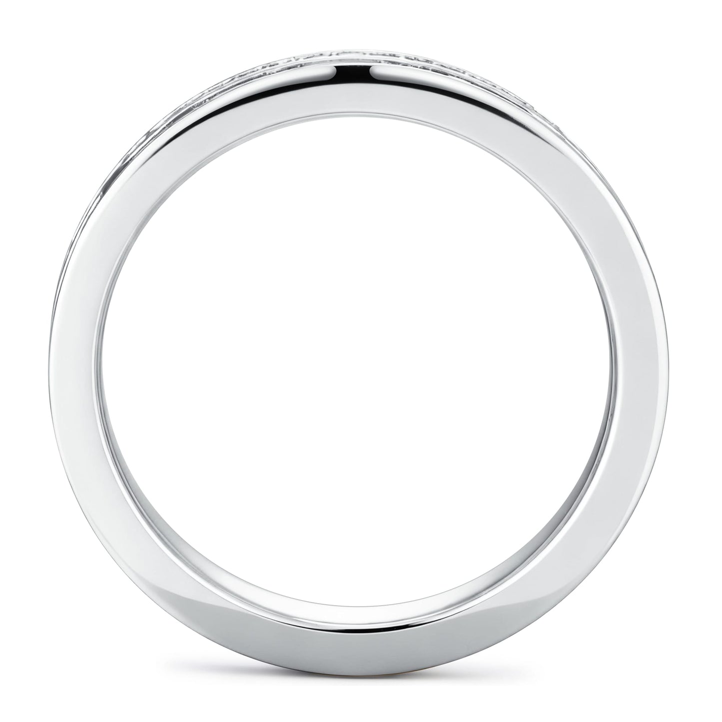 Lab-Certified Blue Sapphire Eternity Band in Tarnish-Resistant Silver (Includes GRC Certification from Gemstone Research Center)