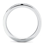 Lab-Certified Blue Sapphire Eternity Band in Tarnish-Resistant Silver (Includes GRC Certification from Gemstone Research Center)