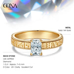 IGI Certified Lab-Grown Radiant Cut Diamond - Solitaire Classic Engagement Ring Solid 14K Yellow Gold (Includes IGI Certification from International Gemological Institute)