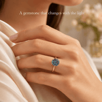 2.00 CT Round Lab-Created Color-Change Alexandrite Solitaire Ring in 14K Yellow Gold Plated Tarnish-Resistant Silver, Six-Prong Setting(Includes GRC Certification from Gemstone Research Center)