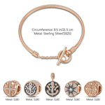 Christmas Tarnish-resistant Silver Charms Bracelet Set With Enamel In Rose Gold Plated