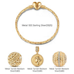 Sterling Silver Memories Of Versailles Charms Bracelet Set In 14K Gold Plated (Includes bracelet and all charms shown)