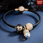 Sea Penguin And Octopus Tarnish-resistant Silver Charms Bracelet Set In 14K Gold Plated (Includes bracelet and all charms shown)