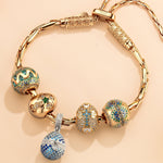 Spring Glow Easter Egg Tarnish-Resistant Silver Adjustable Charms Bracelet In 14K Gold Plated (Includes bracelet and all charms shown)