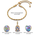 Adjustable Enchanted Fairy Tarnish-Resistant Silver Charm Bracelet Set In 14K Gold Plated (Includes bracelet and all charms shown)