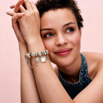 Keys to Love Tarnish-Resistant Silver Charms Bracelet Set In 14K Gold Plated (Includes bracelet and all charms shown)