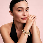 Cherished Moments Tarnish-Resistant Silver Charms Bracelet Set In 14K Gold Plated (Includes bracelet and all charms shown)