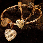 Sterling Silver The Holy Bible Charms Bracelet Set With Enamel In 14K Gold Plated (Includes bracelet and all charms shown)