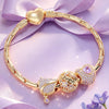 Sterling Silver June Birthday Stone Charms Bracelet Set In 14K Gold Plated (Includes bracelet and all charms shown)