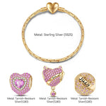 Sterling Silver July Birthday Stone Charms Bracelet Set In 14K Gold Plated (Includes bracelet and all charms shown)