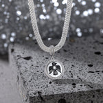Sterling Silver Thunderbird XL Size Charms Necklace Set With Enamel In White Gold Plated For Men