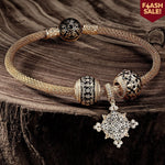 Sterling Silver XL Size Light of Glory Charms Bracelet Set With Enamel In 14K Gold Plated For Men (Includes bracelet and all charms shown)