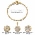 Sterling Silver Tango Charms Bracelet Set In 14K Gold Plated