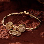 Sterling Silver Tango Charms Bracelet Set In 14K Gold Plated