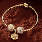 Sterling Silver Versailles in Autumn Charms Bracelet Set In 14K Gold Plated (Includes bracelet and all charms shown)