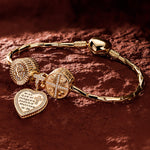 Sterling Silver All Year Round Charms Bracelet Set In 14K Gold Plated (Includes bracelet and all charms shown)