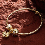 Sterling Silver Lucky Clover Charms Bracelet Set In 14K Gold Plated (Includes bracelet and all charms shown)