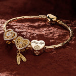 Sterling Silver The Lucky Rose Charms Bracelet Set In 14K Gold Plated (Includes bracelet and all charms shown)