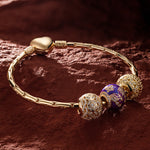 Sterling Silver Dancing In The Dusk Charms Bracelet Set With Enamel In 14K Gold Plated (Includes bracelet and all charms shown)