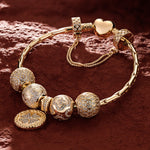 [??As @svetlana_rusan's Pick] Sterling Silver Autumn Impressions Charms Bracelet Set In 14K Gold Plated