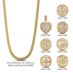 Sterling Silver Autumn Garden Necklace Set With Enamel In 14K Gold Plated