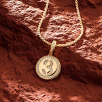 Sterling Silver Lucky Number Necklace Set In 14K Gold Plated