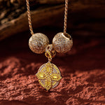 Sterling Silver Blooming Necklace Set In 14K Gold Plated