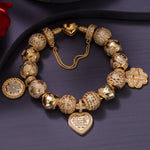 Sterling Silver Secret Garden Charms Bracelet Set In 14K Gold Plated (Includes bracelet and all charms shown)