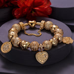 Sterling Silver Secret Garden Charms Bracelet Set In 14K Gold Plated