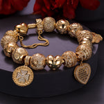 Sterling Silver Secret Garden Charms Bracelet Set In 14K Gold Plated