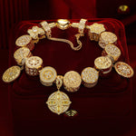 Sterling Silver A Journey Through Time Charms Bracelet Set In 14K Gold Plated