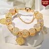 Sterling Silver A Journey Through Time Charms Bracelet Set In 14K Gold Plated (Includes bracelet and all charms shown)