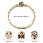 Sterling Silver the Evil Castle Charms Bracelet Set With Enamel In 14K Gold Plated (Includes bracelet and all charms shown)