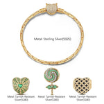 Sterling Silver Candy Trap Charms Bracelet Set With Enamel In 14K Gold Plated (Includes bracelet and all charms shown)