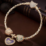 Sterling Silver Miss Spider and the Cross Charms Bracelet Set With Enamel In 14K Gold Plated (Includes bracelet and all charms shown)