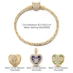 Sterling Silver Miss Spider and the Cross Charms Bracelet Set With Enamel In 14K Gold Plated
