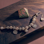 Sterling Silver My Lord, My Glory Bamboo Chain Charms Bracelet Set With Enamel In Rose Gold Plated (Includes bracelet and all charms shown)