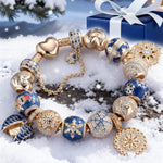 Flash Sale: Sterling Silver Snow Queen's Benediction Charms Bracelet Set With Enamel In 14K Gold Plated (Includes bracelet and all charms shown)