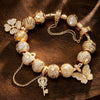Sterling Silver Autumn in Tuscany Bamboo Chain Charms Bracelet Set With Enamel In 14K Gold Plated (Includes bracelet and all charms shown)