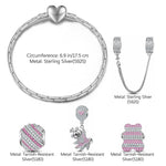 Sterling Silver Cute Adventure Bear Animals Charms Bracelet Set In White Gold Plated (Includes bracelet and all charms shown)