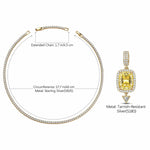 Sterling Silver Tennis Chain Metropolitan Muse Charms Necklace Set In 14K Gold Plated