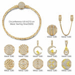 Sterling Silver Luminous Manhattan Charms Bracelet Set In 14K Gold Plated