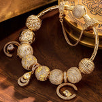 Sterling Silver Luminous Manhattan Charms Bracelet Set In 14K Gold Plated (Includes bracelet and all charms shown)