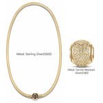 Sterling Silver Ginkgo Leaf Charms Necklace Set In 14K Gold Plated