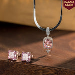 Necklace and Earrings Set: Metropolitan Muse Sterling Silver Necklace and Tarnish-resistant Silver Earrings with Sterling Silver Ear Post In White Gold Plated